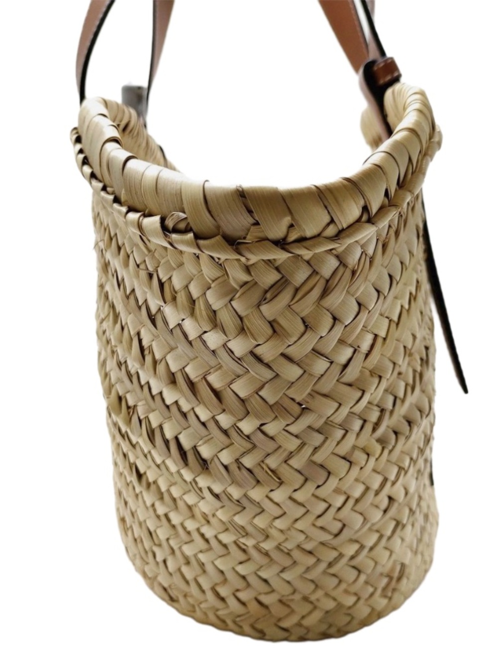 LOEWE X Paula's Ibiza Basket Medium ✨Bag in Palm Leaf with Leather Handles - Picture 12 of 13